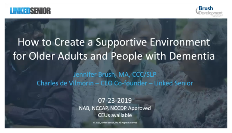 Free webinar explains how to create a supportive environment for dementia