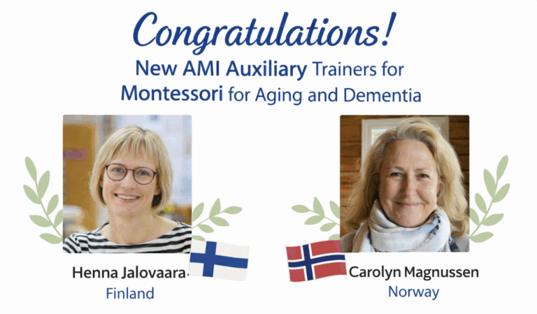 Congratulations to Two New AMI Auxiliary Trainers!