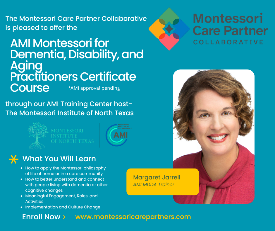 AMI Montessori for Dementia, Disability and Aging Practitioner Certification Course